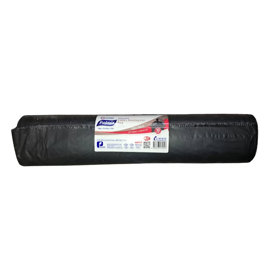 Polmix 120x150 Endüstriyel Konteyner Boy Çöp Poşeti - 10'lu Paket