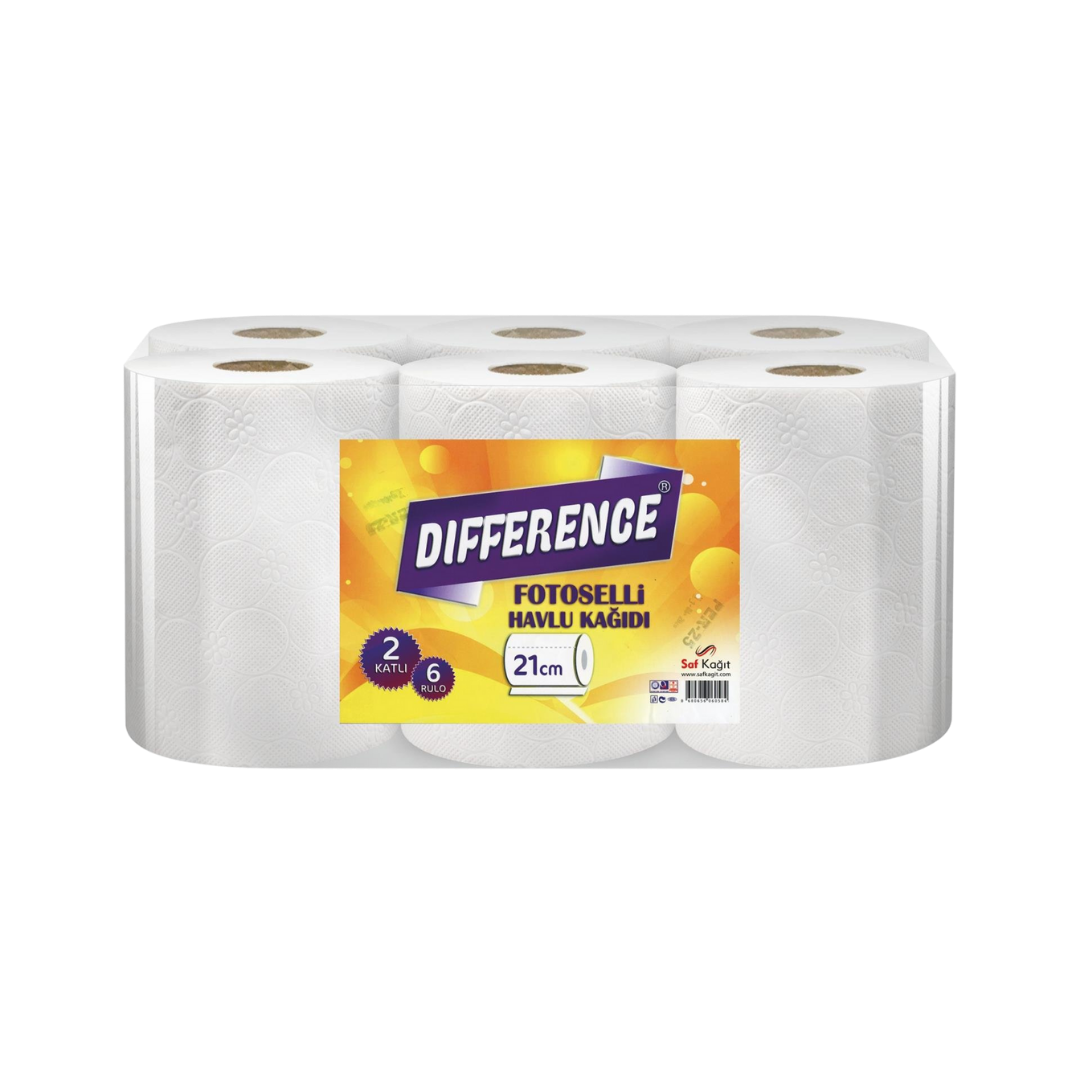 Saf Kağıt Difference Fotoselli Kağıt Havlu 21 CM - 6'lı Paket