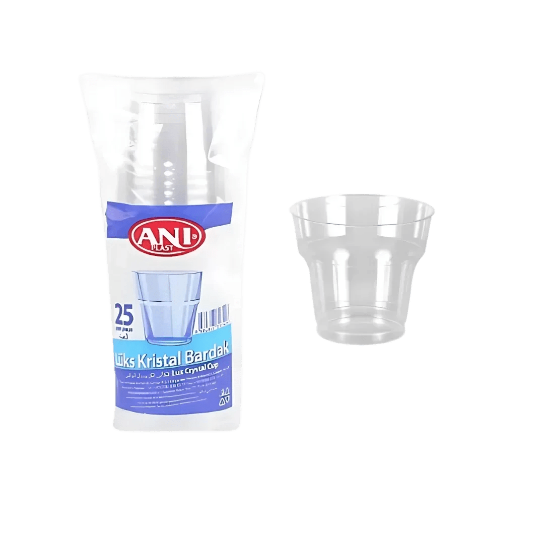 ANI PLAST LÜKS KRİSTAL BARDAK 180cc - 25'li Paket - Şengür Plastik