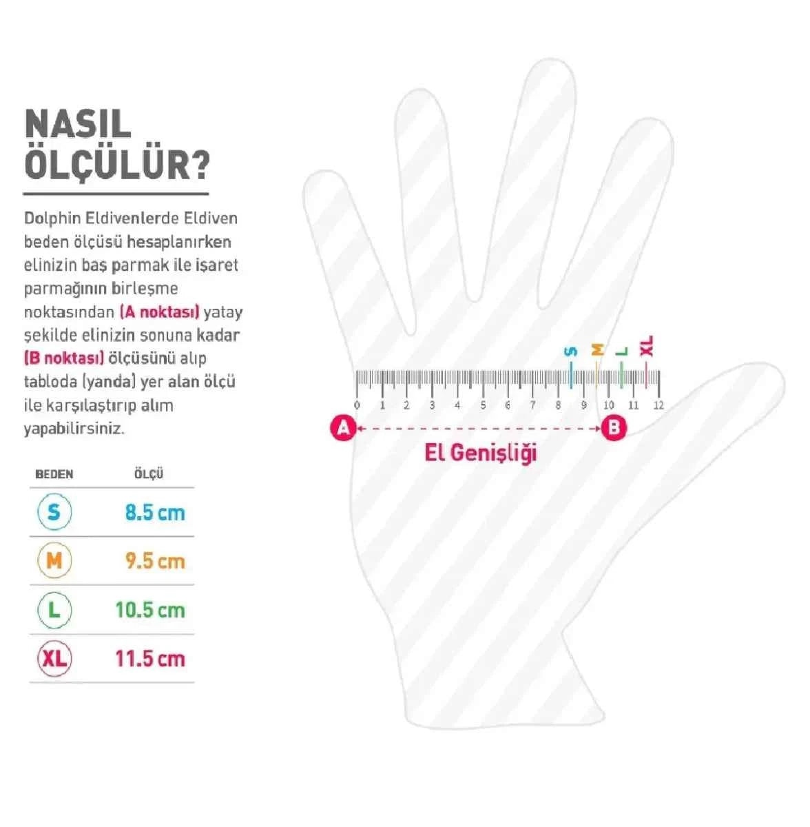 Dolphin XL Beden Siyah Nitril Muayene Eldiveni - 100'lü Paket