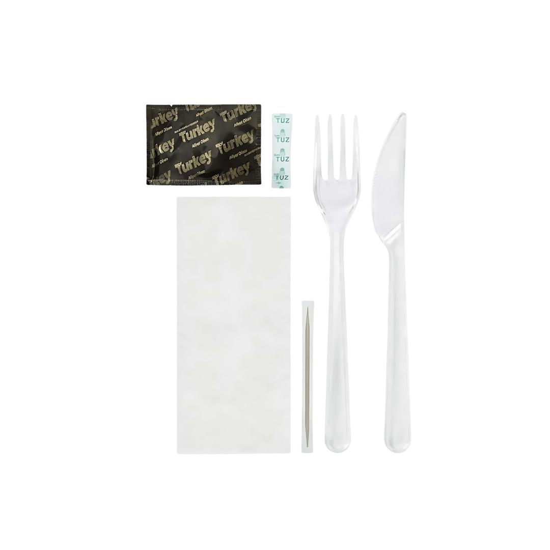 Lüks 6’lı Plastik Çatal Bıçak Yemek Seti - 100'Lü Paket - Şengür Plastik