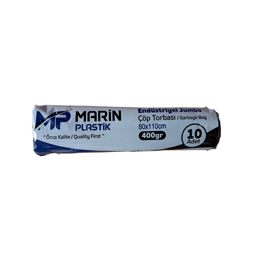 Marin Plastik 80x110 Endüstriyel Jumbo Çöp Torbası - 400Gr 10'lu Rulo - Şengür Plastik