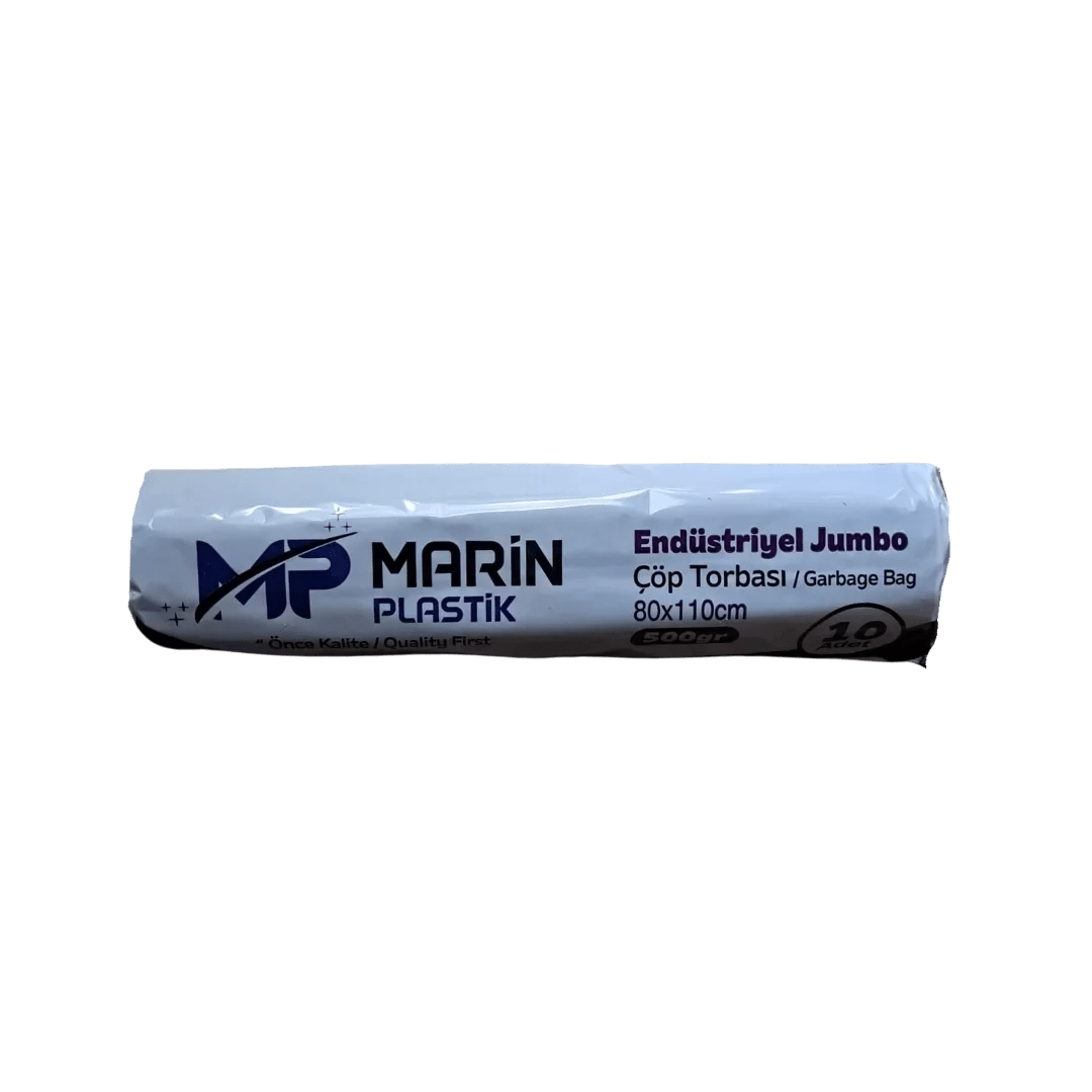 Marin Plastik 80x110 Endüstriyel Jumbo Çöp Torbası - 500Gr 10'lu Rulo - Şengür Plastik
