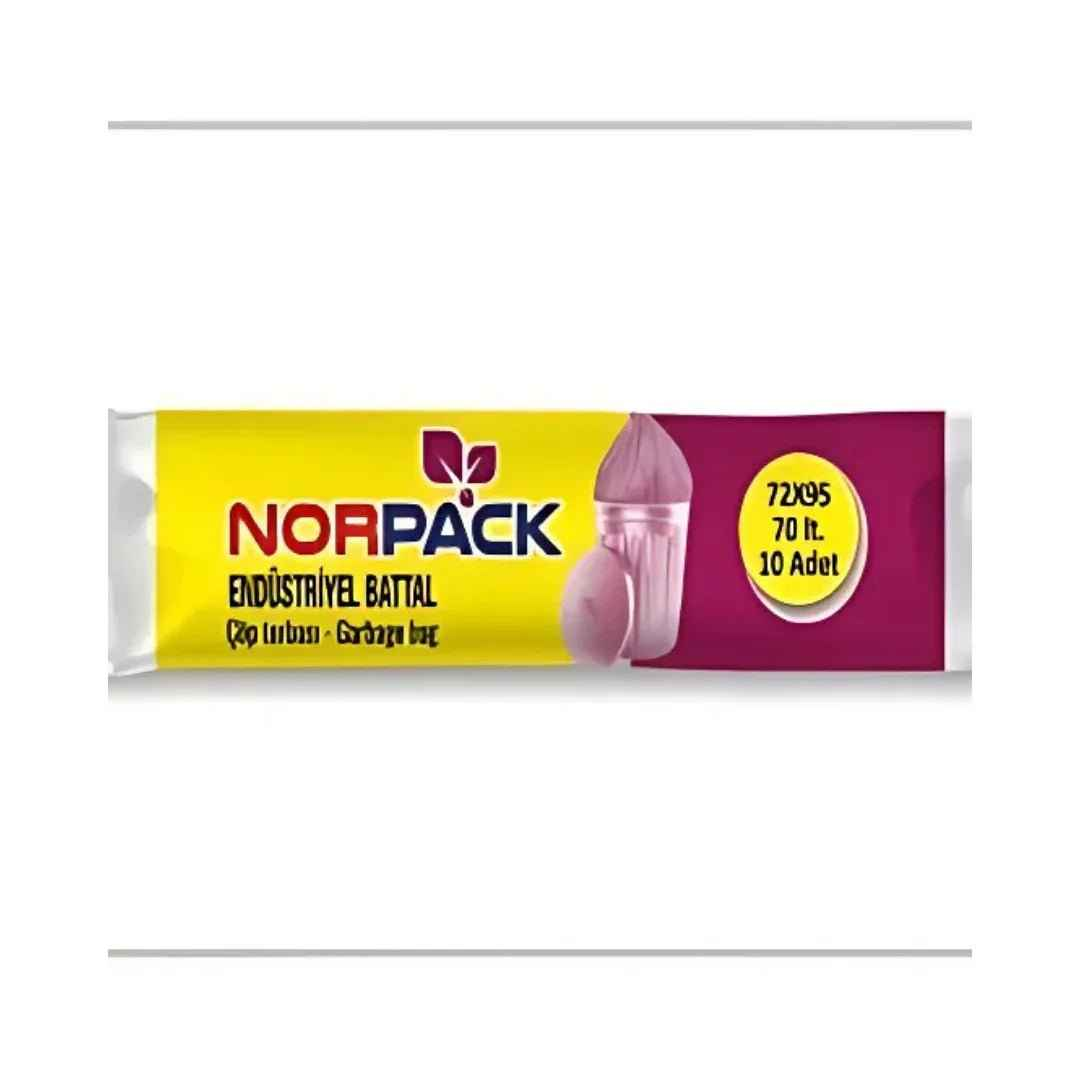 NORPACK 72X95 ENDÜSTRİYEL BATTAL ÇÖP TORBASI - 10'lu Paket