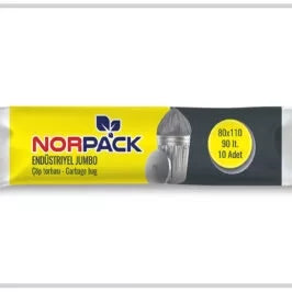 NORPACK 80x110 ENDÜSTRİYEL JUMBO ÇÖP TORBASI - 10'lu Paket