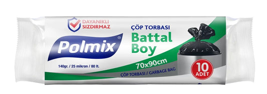 Polmix 72x95 Endüstriyel Battal Boy Çöp Poşeti - 10'lu Paket
