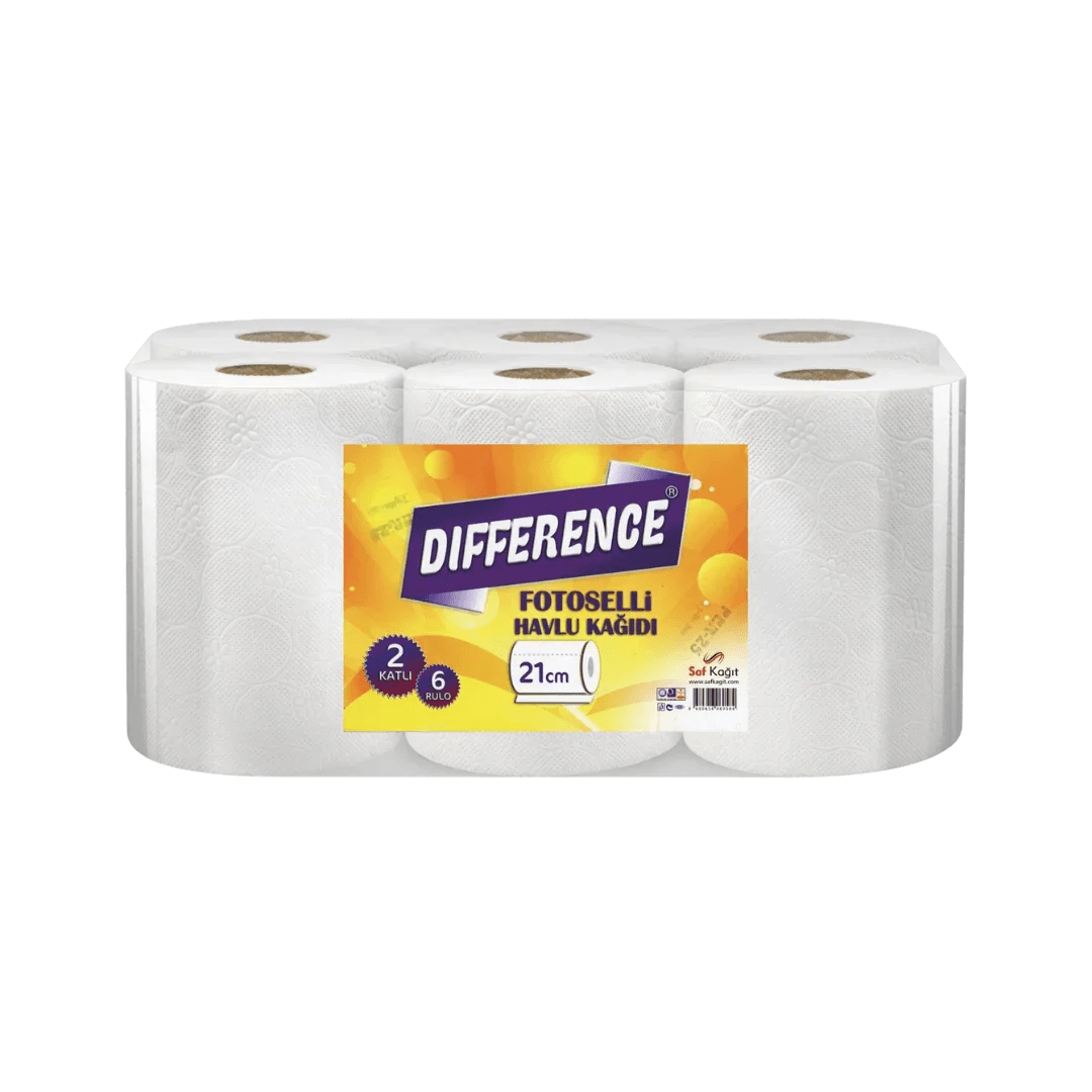 Saf Kağıt Difference Fotoselli Kağıt Havlu 21 CM - 6'lı Paket - Şengür Plastik