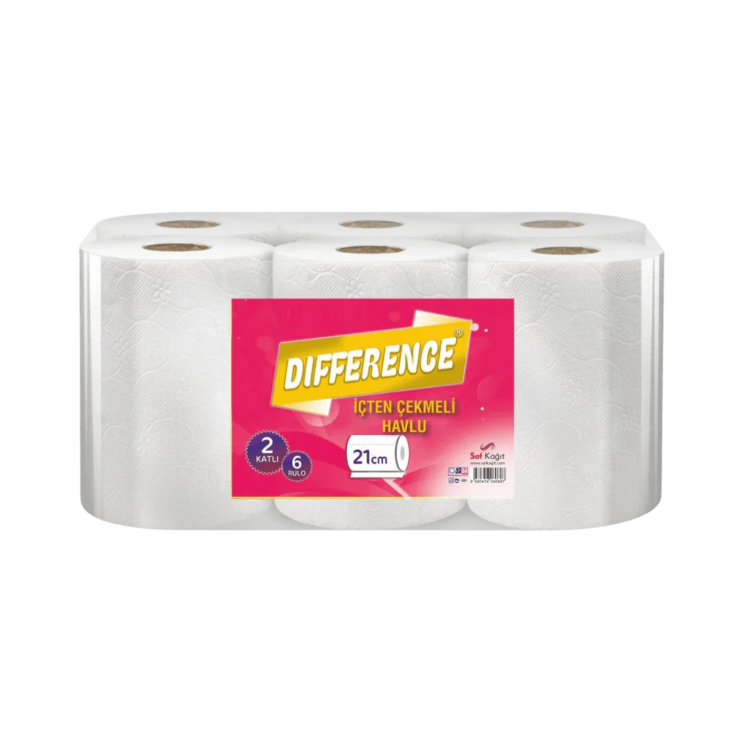 Saf Kağıt Difference İçten Çekmeli Kağıt Havlu 21 CM - 6'lı Paket - Şengür Plastik