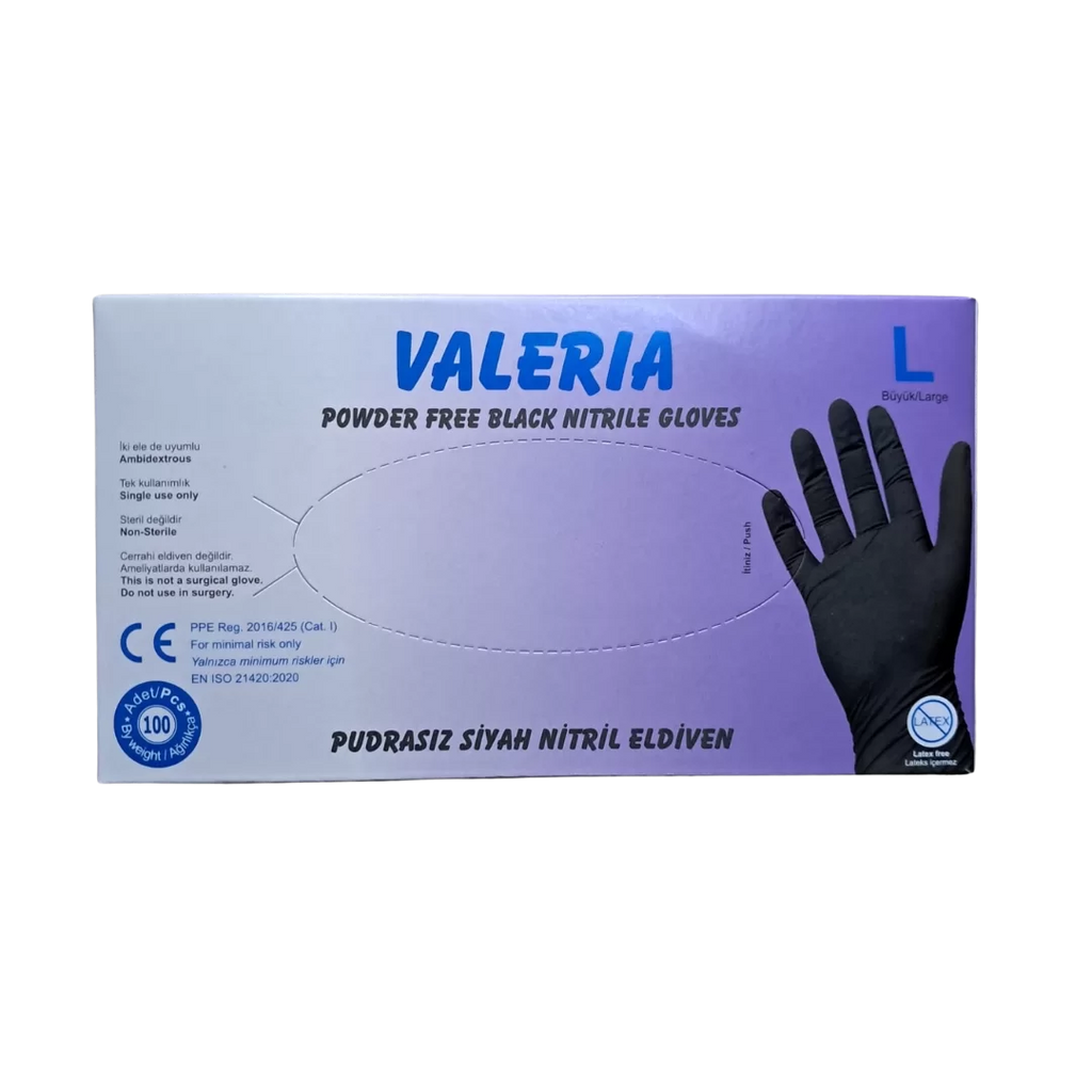 Valeria L Beden Nitril Muayene Eldiveni - 100'lü Paket