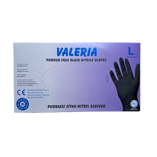 Valeria L Beden Nitril Muayene Eldiveni - 100'lü Paket