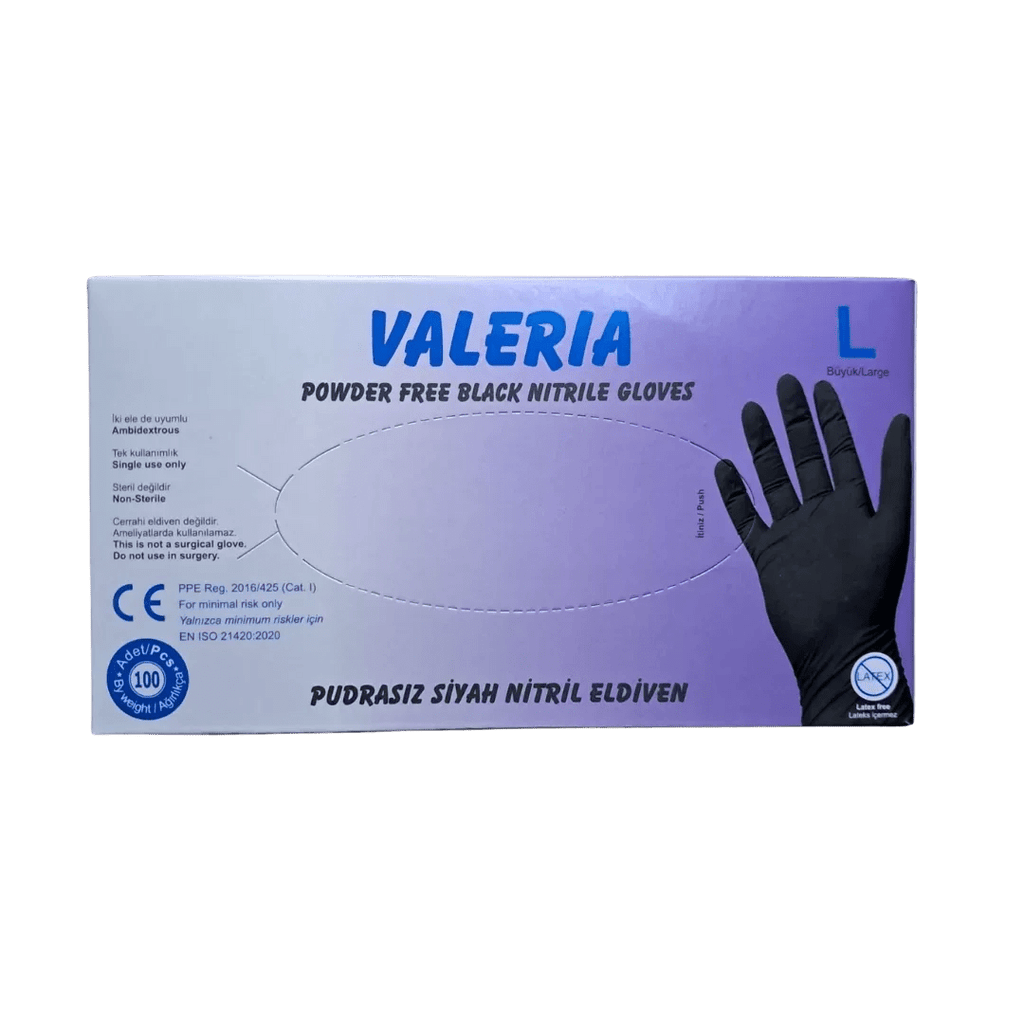 Valeria L Beden Nitril Muayene Eldiveni - 100'lü Paket - Şengür Plastik