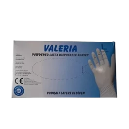 Valeria L Beden Pudralı Lateks Muayene Eldiveni - 100'lü Paket