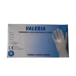 Valeria L Beden Pudralı Lateks Muayene Eldiveni - 100'lü Paket - Şengür Plastik